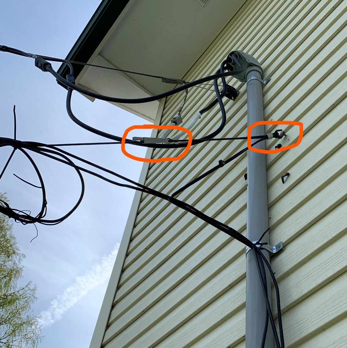 Replacement of power cables to a residence